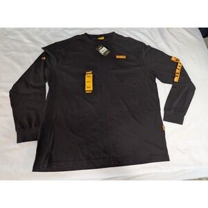 DeWalt Long Sleeve T-Shirt Mens XXL Black New Graphic Logo Workwear Shirt